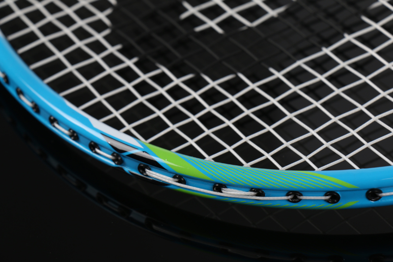 Raket Badminton Terintegrasi Tiang Tengah Fiberglass Aluminium Alloy CX-B518 Biru