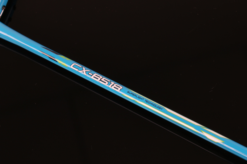 Raket Badminton Terintegrasi Tiang Tengah Fiberglass Aluminium Alloy CX-B518 Biru