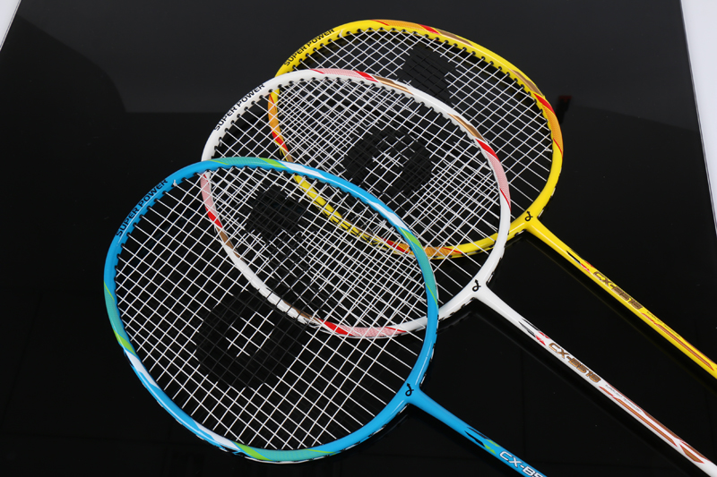 Raket Badminton Terintegrasi Tiang Tengah Fiberglass Aluminium Alloy CX-B518 Biru