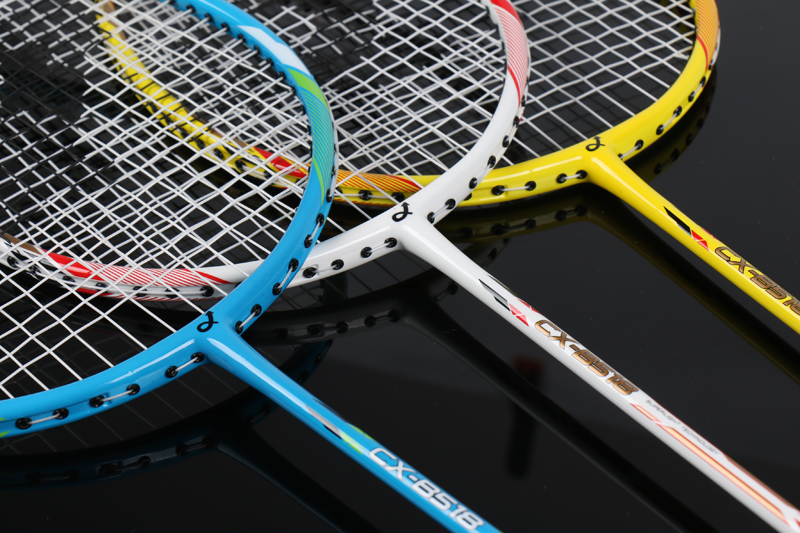 Raket Badminton Terintegrasi Tiang Tengah Fiberglass Aluminium Alloy CX-B518 Biru